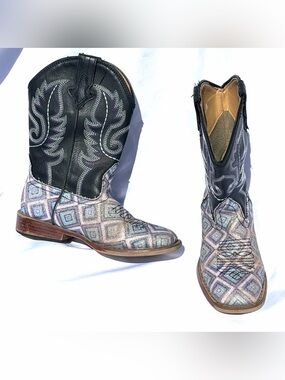 Roper Girls Glitter Diamonds Western Boots- square toe